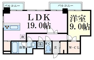 江坂駅 徒歩5分 15階の物件間取画像